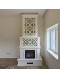 Кирпичный камин в облицовке из коллекции Азулежу.