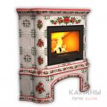 Изразцовый камин КимрПечь Прованс угловой с дровником Роспись