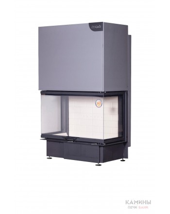 Каминная топка ДЕЛЬТА 1000 Р три стекла принтинг подовое горение