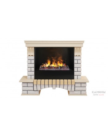 Электрокамин Country 26 WT с очагом 3D Cassette 630 + Black вставка