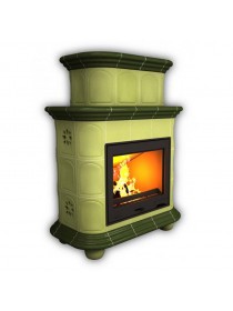 Изразцовый камин Прованс центральный двухъярусный однотонный В