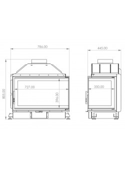 Каминная топка A.caminetti QUATTRO 70 L OPEN SIDE