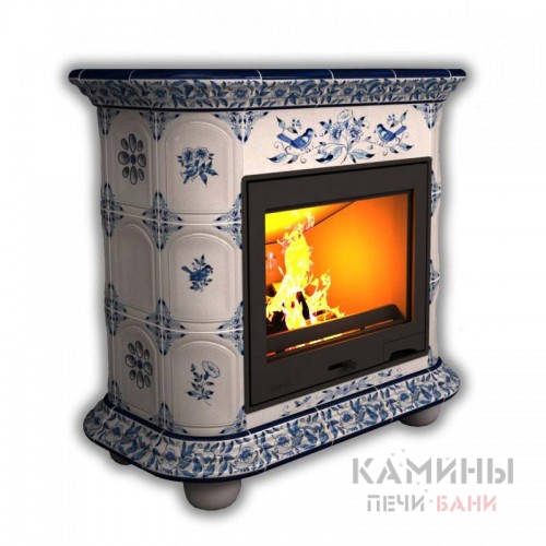 Изразцовый камин Прованс КимрПечь пристенный Роспись Изразцовый камин Прованс КимрПечь пристенный Роспись