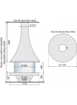 Центральный камин Eva 992 стандарт JC Bordelet 