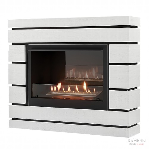Каминокомплект: Биокамин Firelight BFP/P-2520, портал Moderno 25 шпон белый дуб