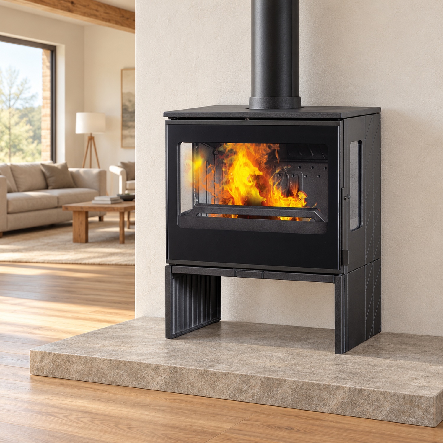 Печь-камин Plamen Eco 50 в интерьере