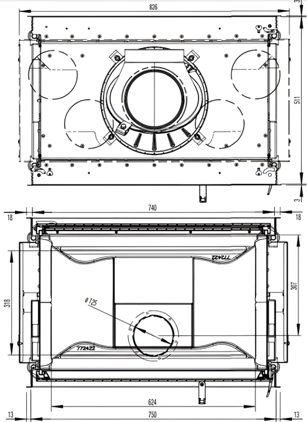 Каминная топка Austroflamm 75x39 K II 2.0, плоское стекло купить на КАМИНЫ  ПЕЧИ БАНИ